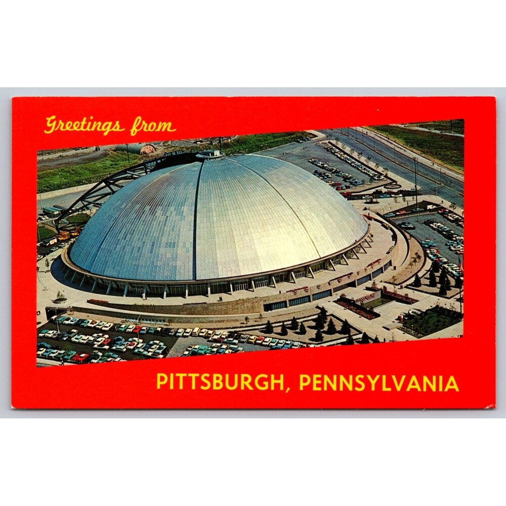 Vintage Pittsburgh Public Auditorium Postcard The Igloo Civic Arena Unposted